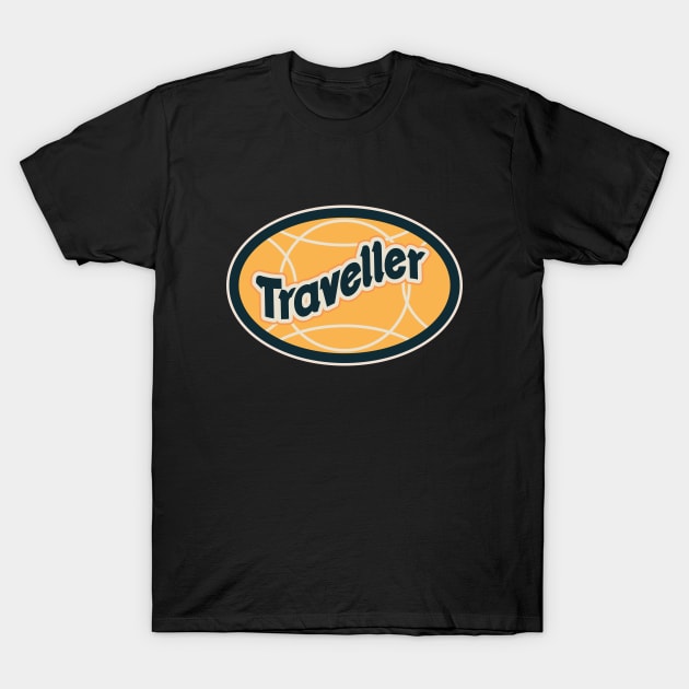 Retro Traveder Badge - Vintage backpacker Sticker - Classic Travel Illustration T-Shirt by Boogosh